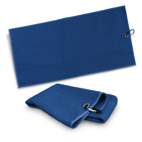 Waffle Golf Towel - Blue