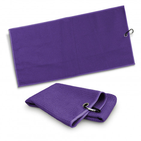 Waffle Golf Towel - Purple