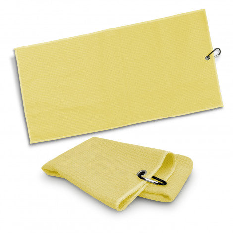 Waffle Golf Towel - Yellow