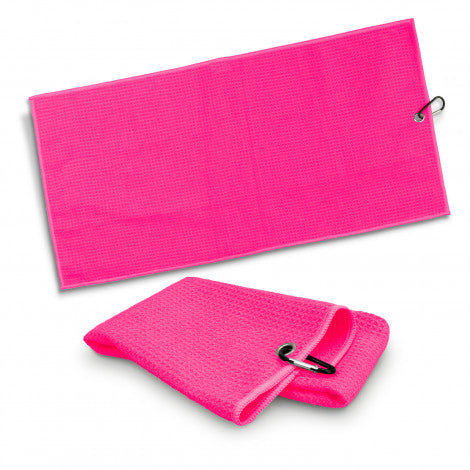 Waffle Golf Towel - Hot Pink