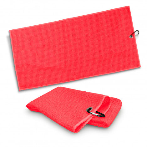 Waffle Golf Towel - Red