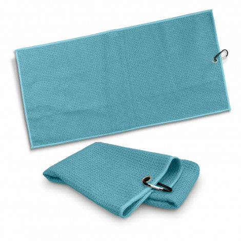 Waffle Golf Towel - Light Blue