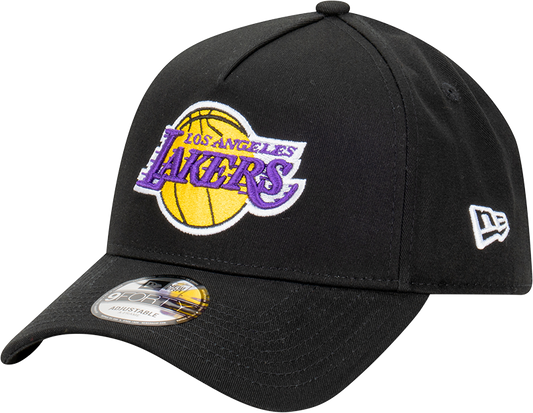 Los Angeles Lakers New Era 9FORTY A-Frame Snapback Hat - Black