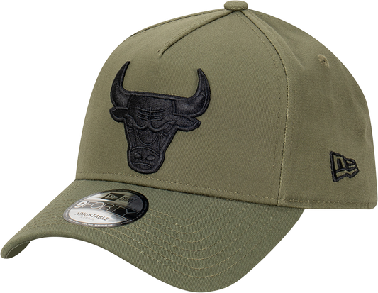 Chicago Bulls New Era 9FORTY A-Frame Snapback Hat - New Olive