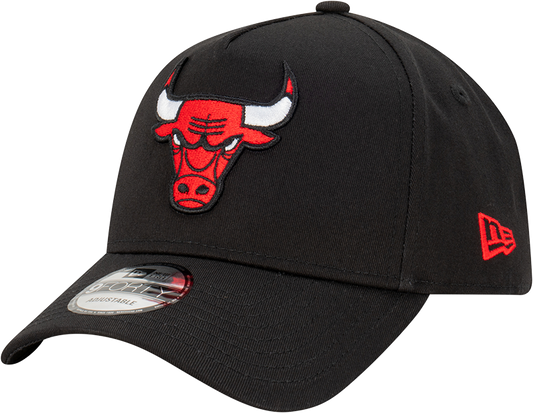 Chicago Bulls New Era 9FORTY A-Frame Snapback Hat - Black