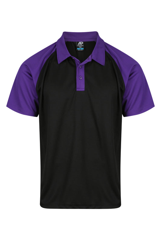 Manly Polo - Black & Purple