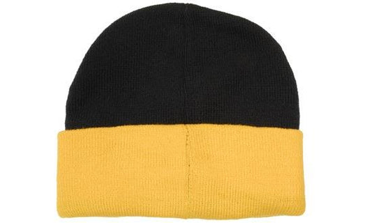 Rolldown Beanie - Black & Gold