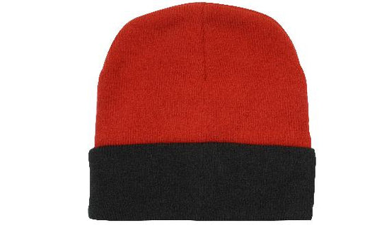 Rolldown Beanie - Red & Black