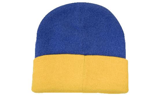 Rolldown Beanie - Blue & Yellow