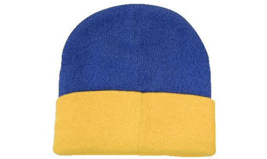 Rolldown Beanie - Blue & Yellow