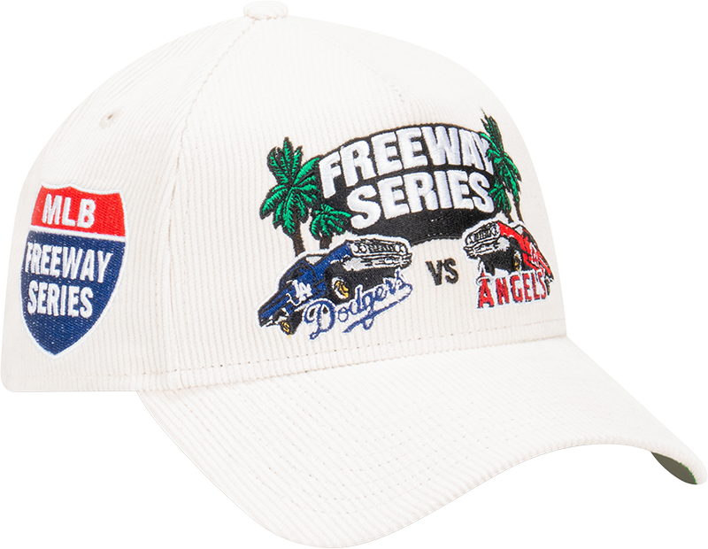 LA Dodgers X LA Angels Freeway Series 9FORTY A-Frame Corduroy Snapback - White