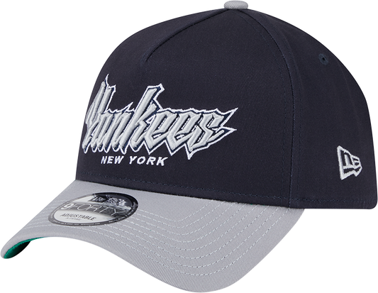 New York Yankees 9FORTY A-Frame Snapback - Navy Script