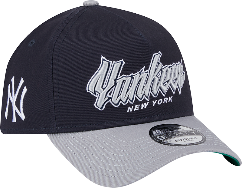 New York Yankees 9FORTY A-Frame Snapback - Navy Script