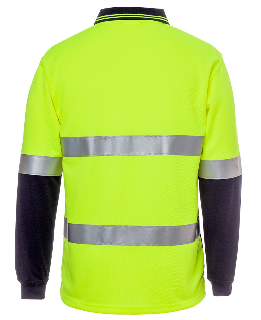 JB's Hi Vis L/S (D+N) Cotton Back Polo - Green