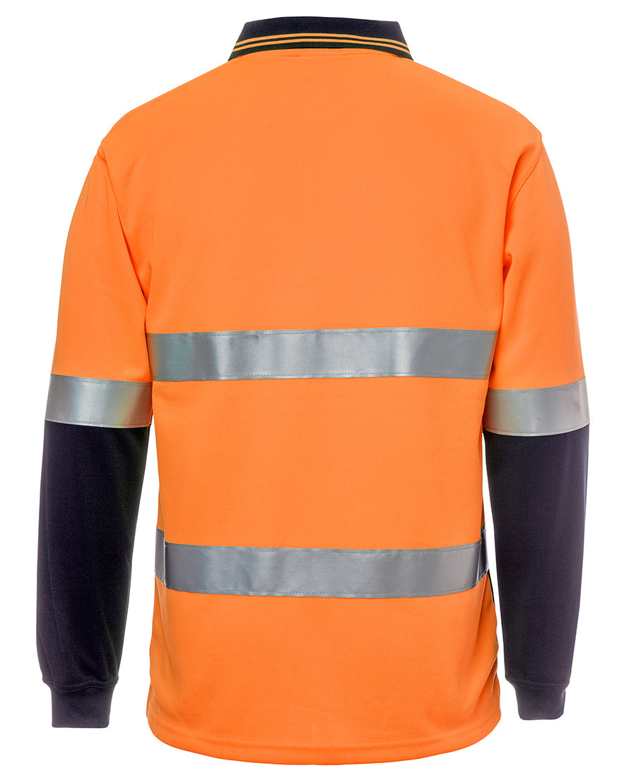 JB's Hi Vis L/S (D+N) Cotton Back Polo - Orange