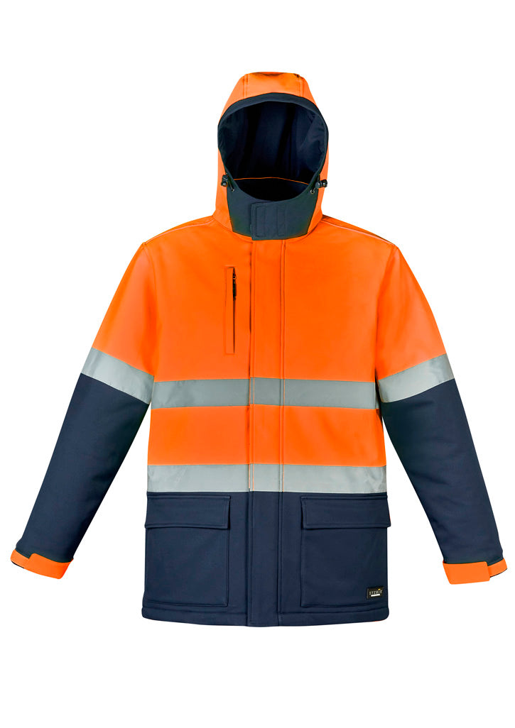 Hi-Vis Antarctic Softshell Jacket - Orange & Navy