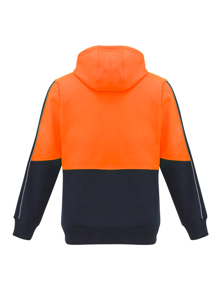 Unisex Hi-Vis Pullover Hoodie - Orange & Navy