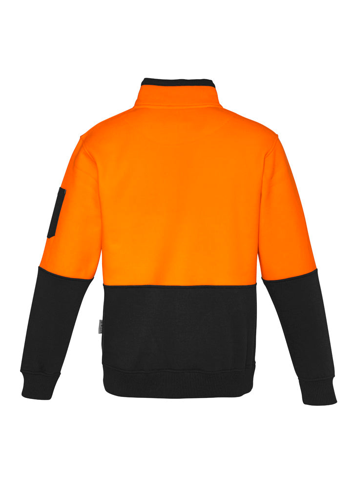 Unisex Hi - Vis Half Zip Pullover - Orange & Black
