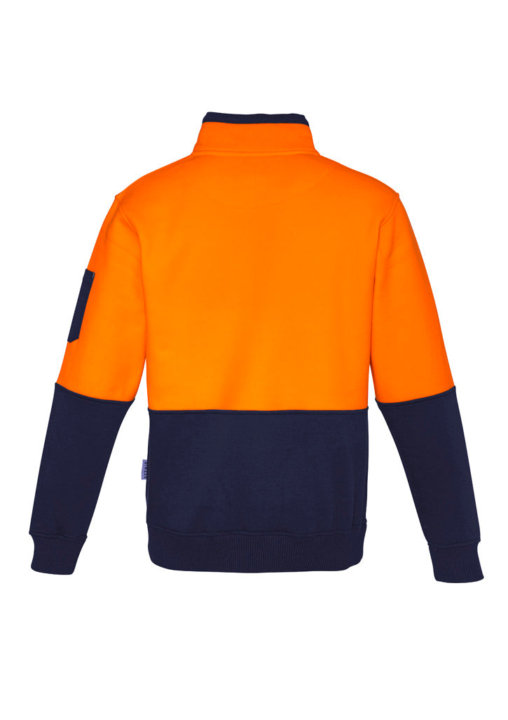 Unisex Hi - Vis Half Zip Pullover - Orange & Navy