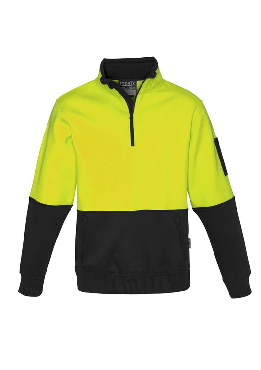 Unisex Hi - Vis Half Zip Pullover - Yellow & Black