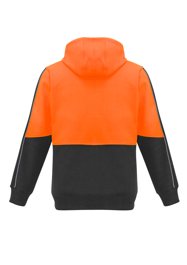 Unisex Hi-Vis Pullover Hoodie - Orange & Charcoal