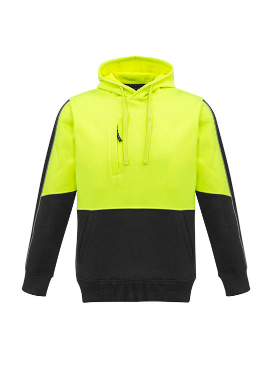 Unisex Hi-Vis Pullover Hoodie - Yellow & Black