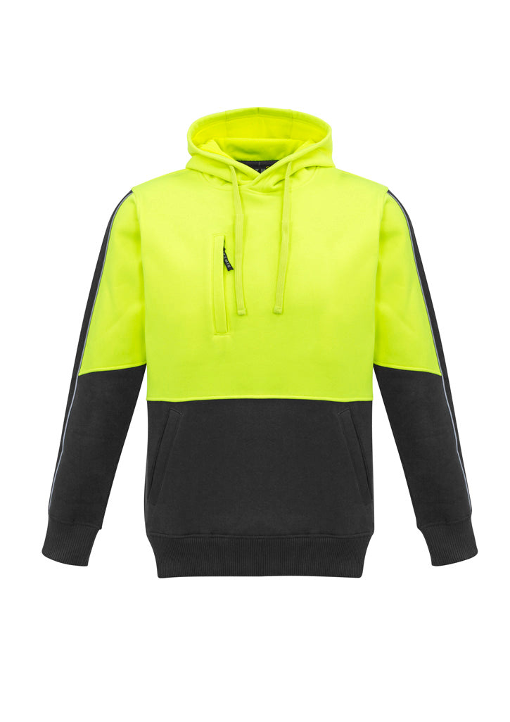 Unisex Hi-Vis Pullover Hoodie - Yellow & Charcoal