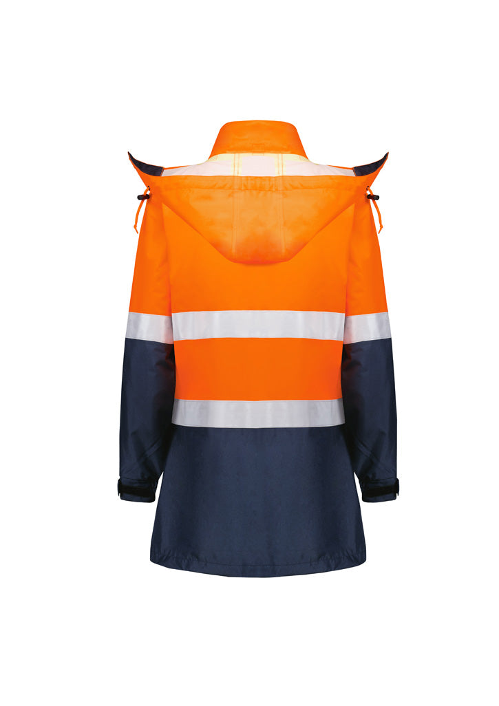 Womens Hi-Vis Ultralite Waterproof Jacket - Orange & Navy
