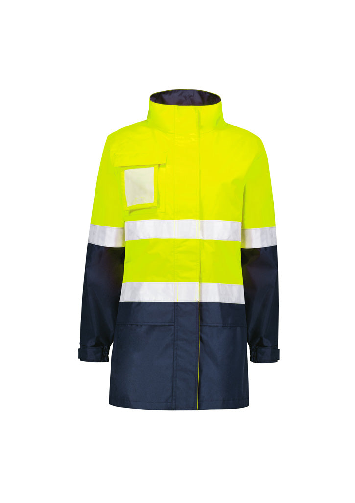Womens Hi-Vis Ultralite Waterproof Jacket - Yellow & Navy