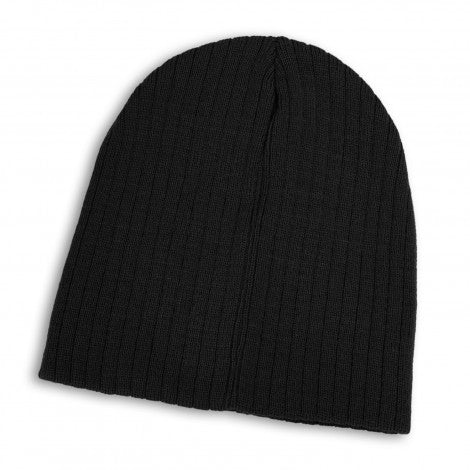 Cable Knit Beanie - Black