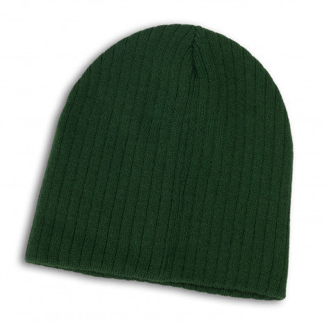 Cable Knit Beanie - Forest Green