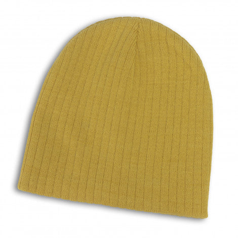 Cable Knit Beanie - Mustard