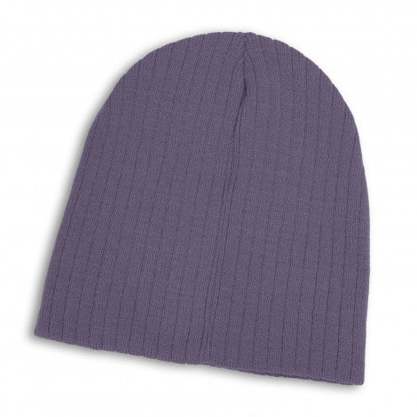 Cable Knit Beanie - Purple