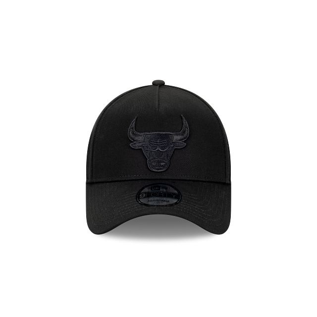 Chicago Bulls New Era 9FORTY A-Frame Snapback Hat - Black on Black