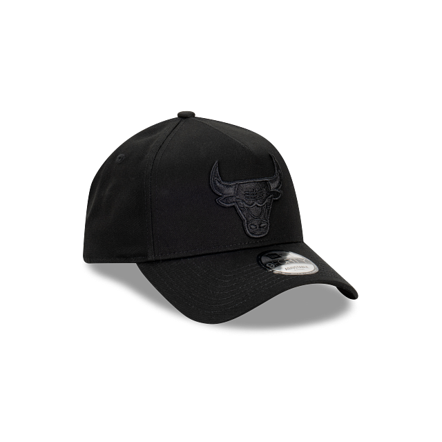 Chicago Bulls New Era 9FORTY A-Frame Snapback Hat - Black on Black