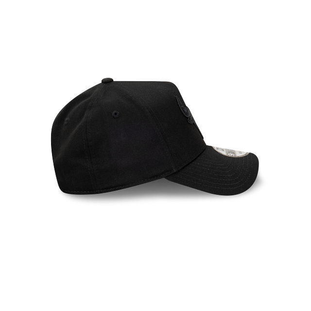 Chicago Bulls New Era 9FORTY A-Frame Snapback Hat - Black on Black