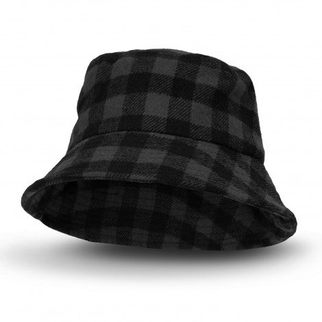 Plaid Bucket Hat - Black & Grey