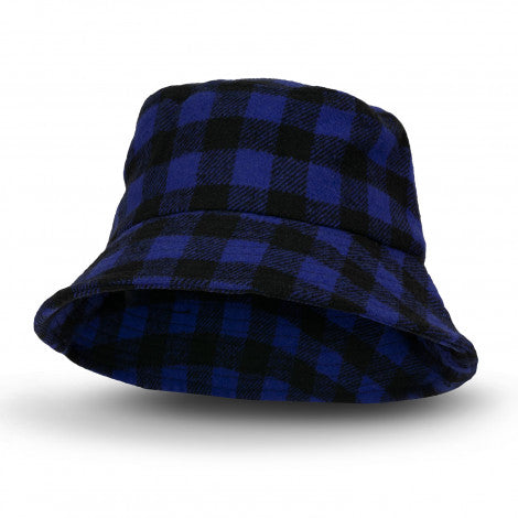 Plaid Bucket Hat - Black & Blue