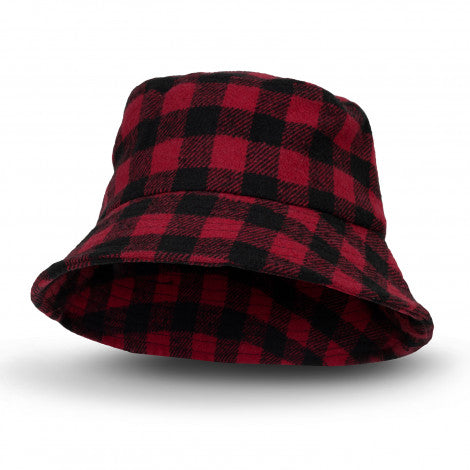 Plaid Bucket Hat - Black & Red