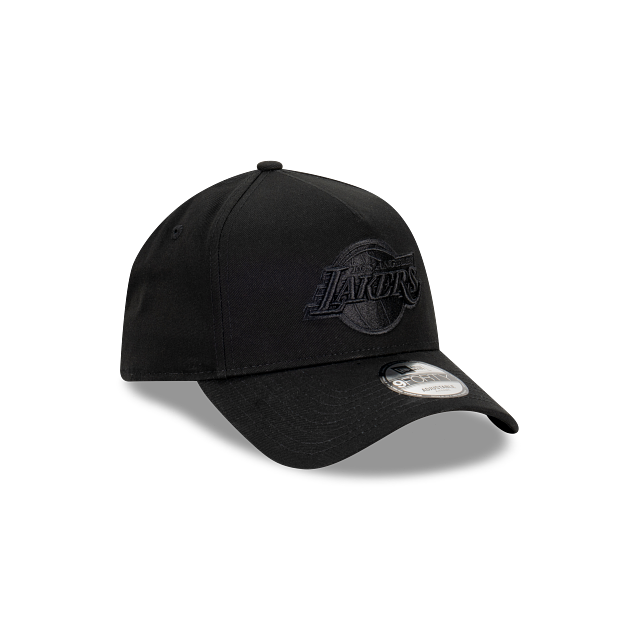 Los Angeles Lakers New Era 9FORTY A-Frame Snapback Hat - Black on Black