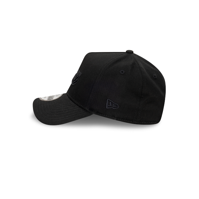 Los Angeles Lakers New Era 9FORTY A-Frame Snapback Hat - Black on Black