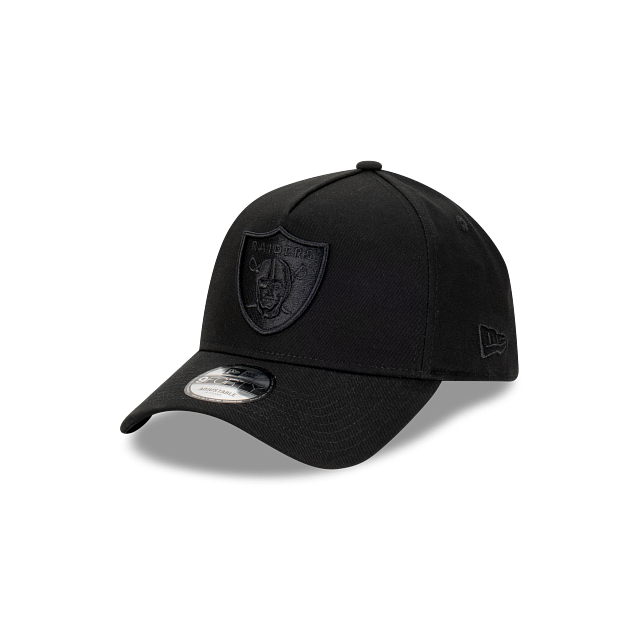 Las Vegas Raiders New Era 9FORTY A-Frame Snapback Hat - Black on Black