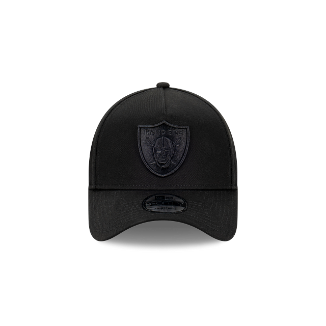 Las Vegas Raiders New Era 9FORTY A-Frame Snapback Hat - Black on Black