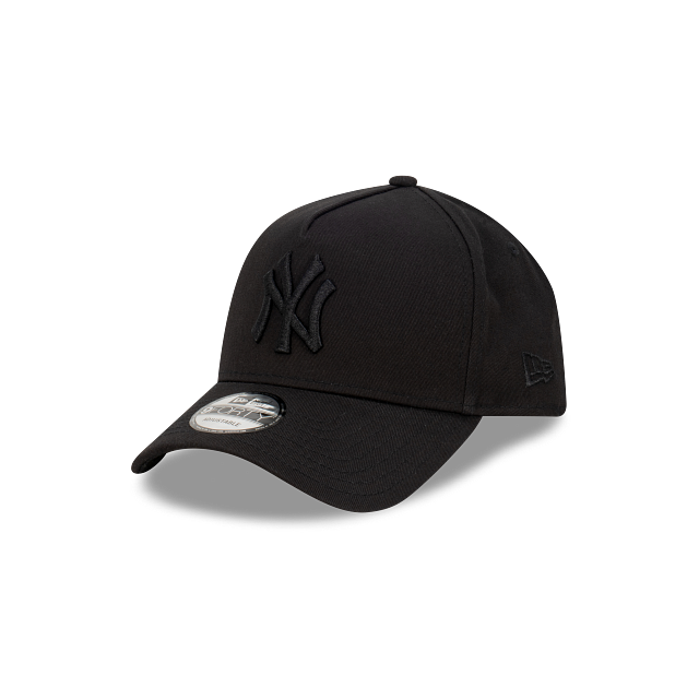 New York Yankees New Era 9FORTY A-Frame Snapback Hat - Black on Black