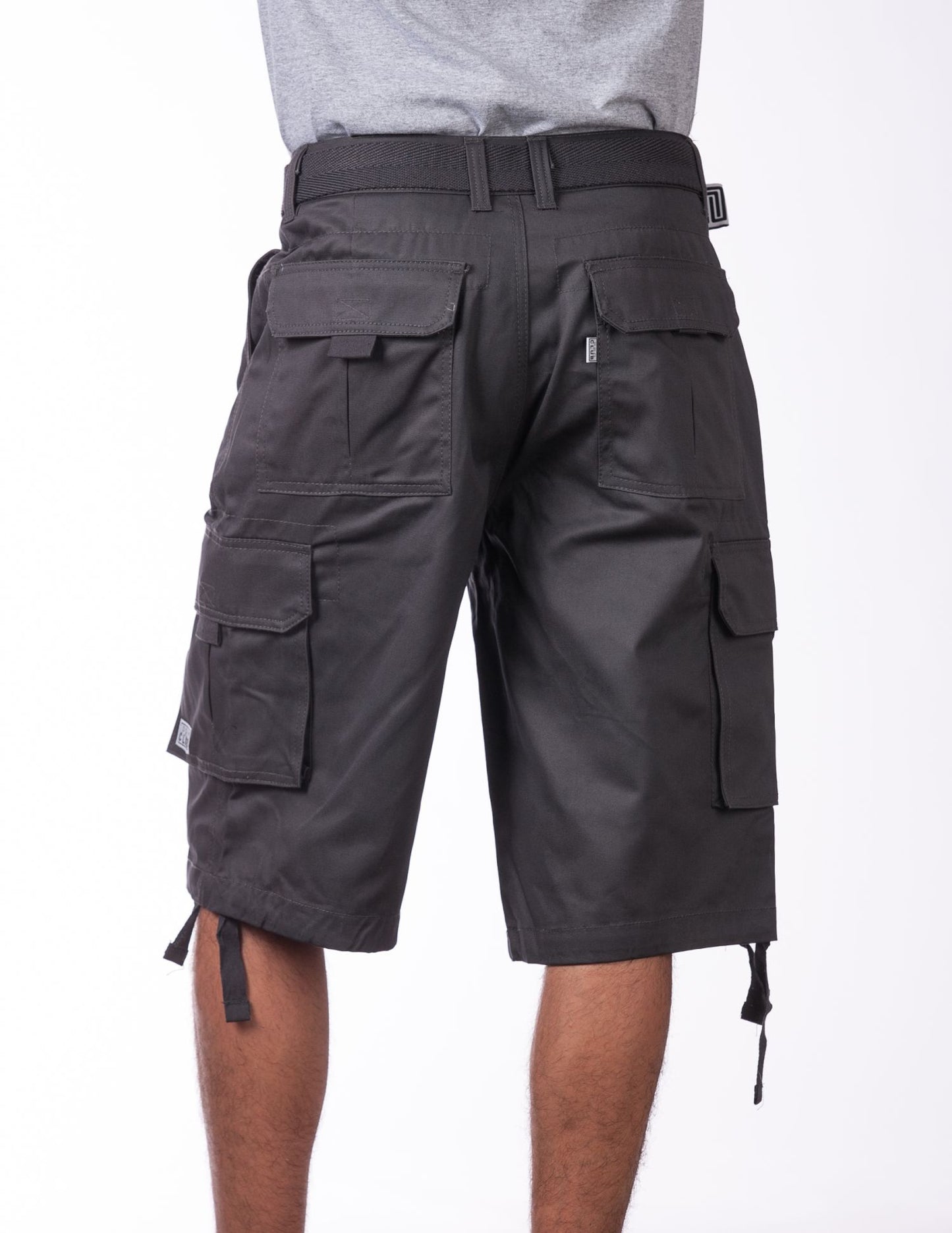 Pro Club Twill Cargo Shorts Charcoal Back