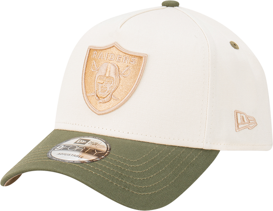Los Vegas Raiders 9FORTY A-Frame Snapback - Wine Cork Olive