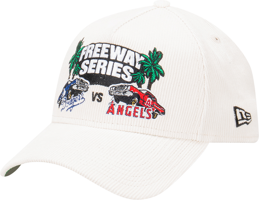 LA Dodgers X LA Angels Freeway Series 9FORTY A-Frame Corduroy Snapback - White