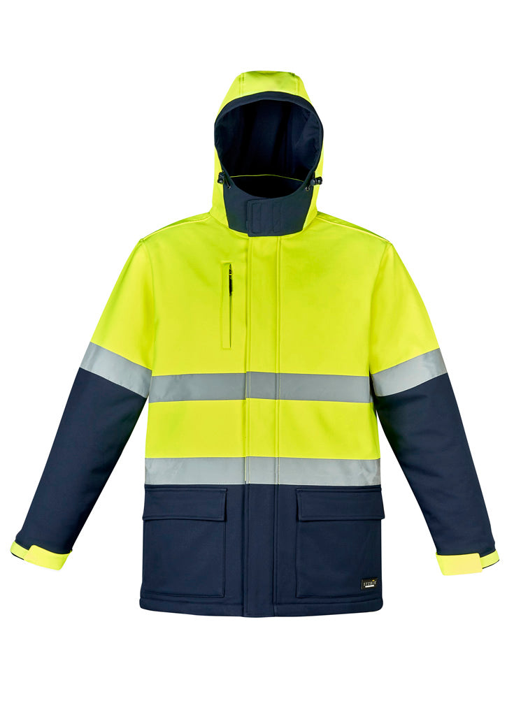 Hi-Vis Antarctic Softshell Jacket - Yellow & Navy