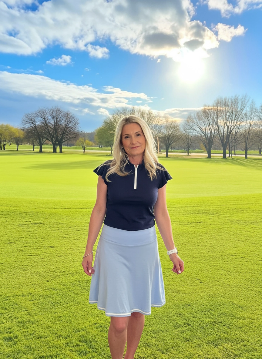 Ladies Merino Golf Skirt with White Trim
