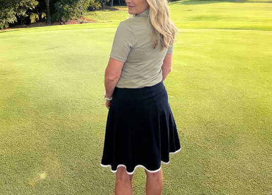Ladies Merino Golf Skirt with White Trim